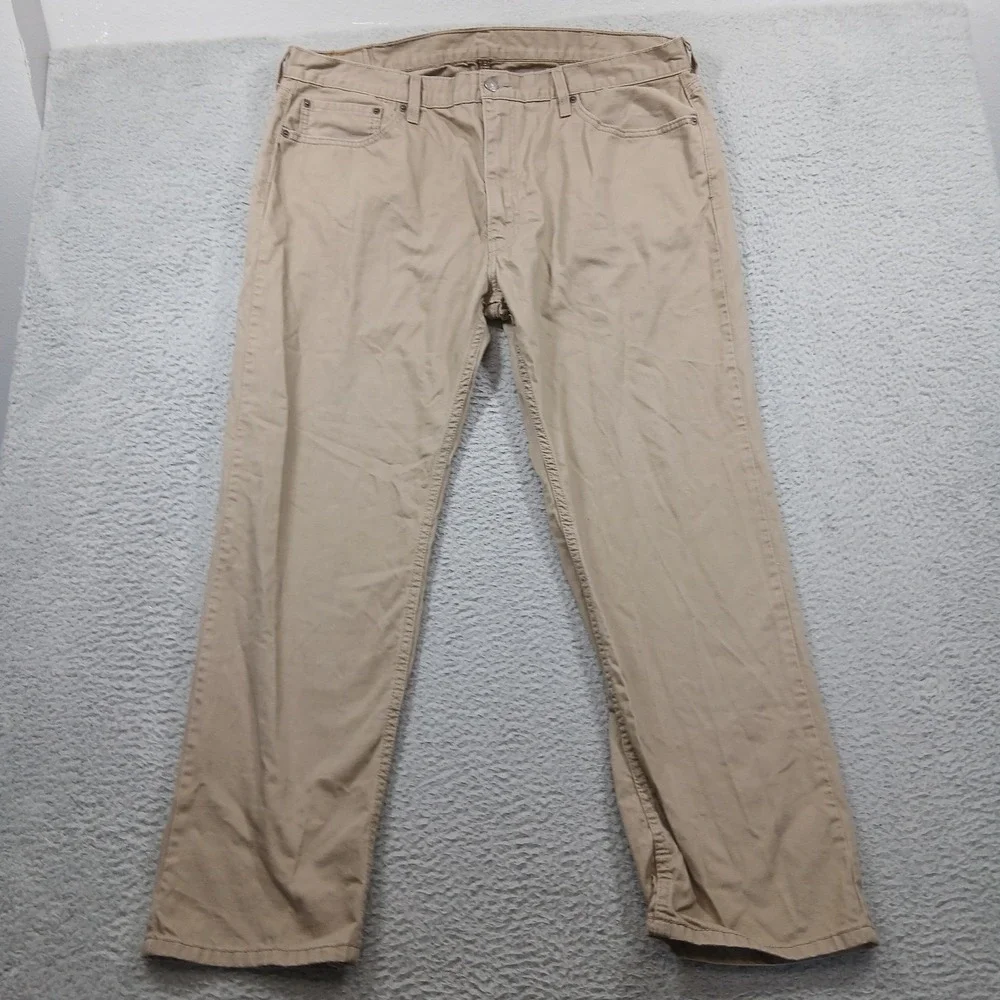 Levi's 559 Relaxed Straight Fit Khaki‎ Chino Pants Men's 42x32 Tan EUC
